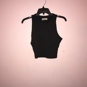 Abercrombie & Fitch ribbed grey crop top